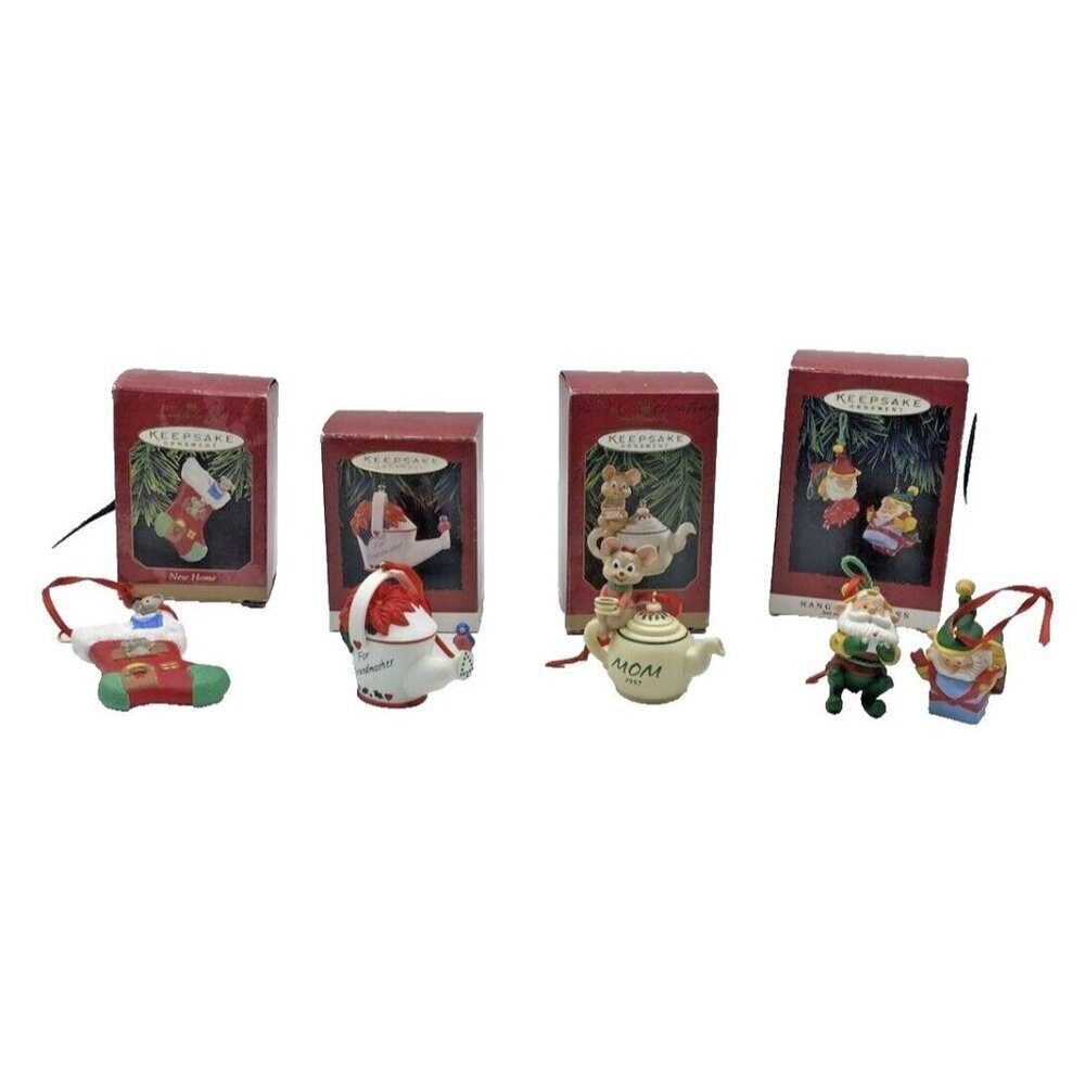 Hallmark Christmas Ornaments Lot 4 Mom Grandmother New Home Hang Togethers 90s